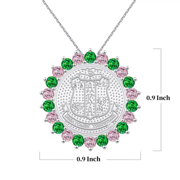 Sunburst AKA Shield Pink and Green Pendant Sterling Silver (Chain Sold Separately)