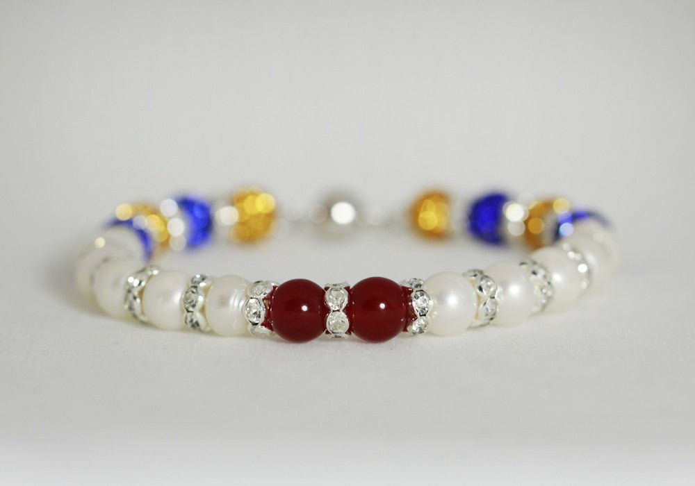 10 Pearls 2 Rubies Bracelet - Gratia Pearl