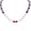 10 Pearls 2 Rubies Necklace - Gratia Pearl