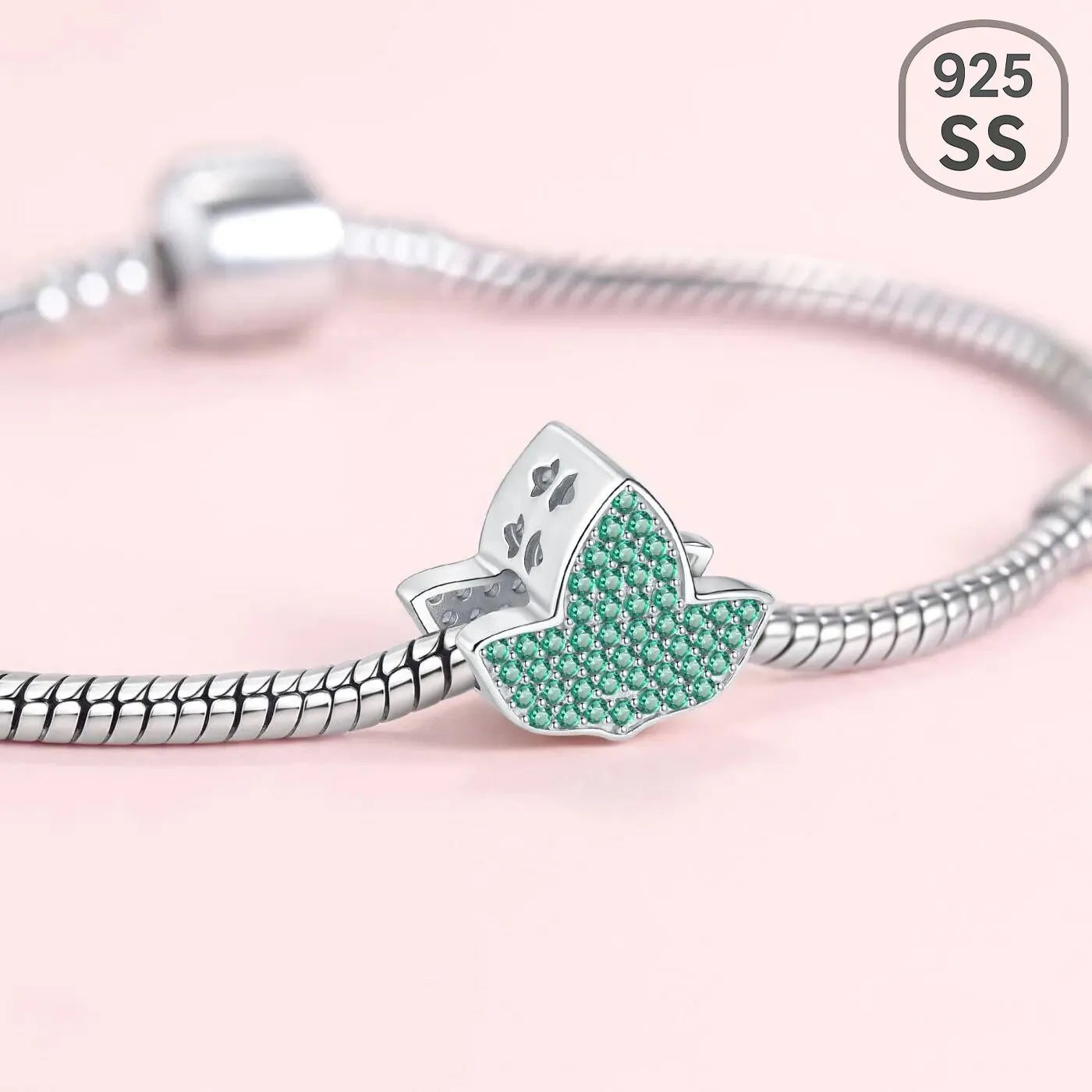 AKA Green Ivy Silhouette Charm Sterling Silver (Fits Pandora)