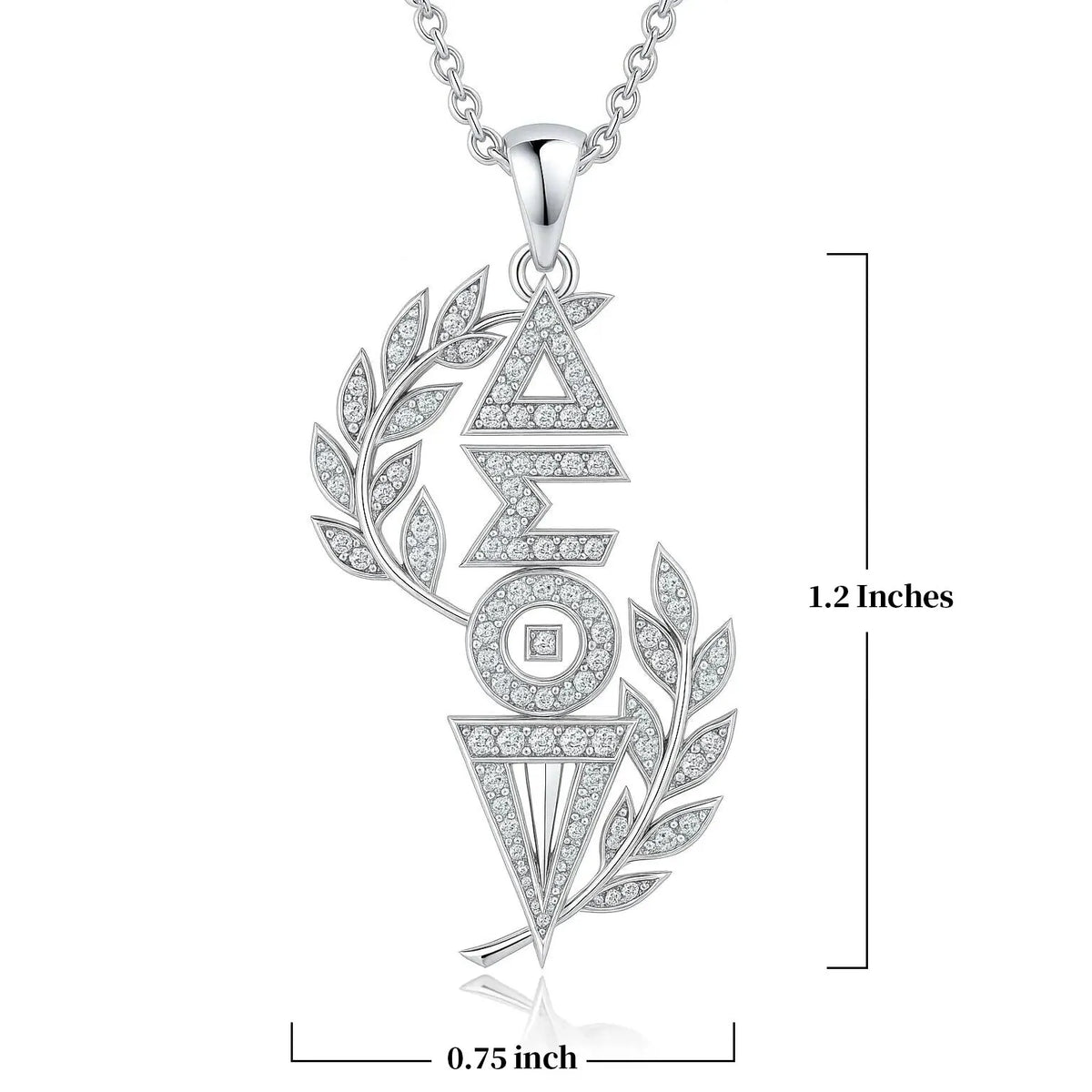 Collana con ciondolo Lavaliere in argento greco Sigma Delta Tau SDT Sorority - Italia