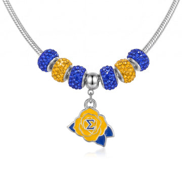 SGRHO Yellow Rose Charm Necklace