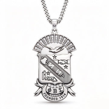 Phi Beta Sigma Shield Silver Necklace