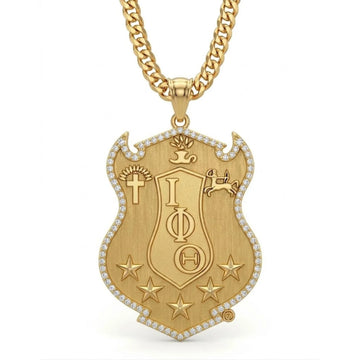 Iota Phi Theta Shield Gold Necklace