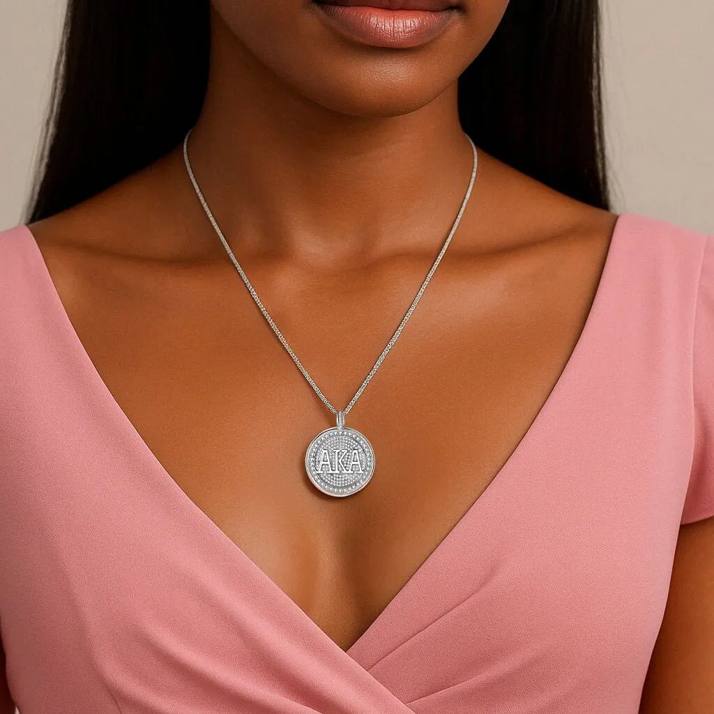 AKA Signature Medallion Sterling Silver Pendant (Chain Sold Separately)