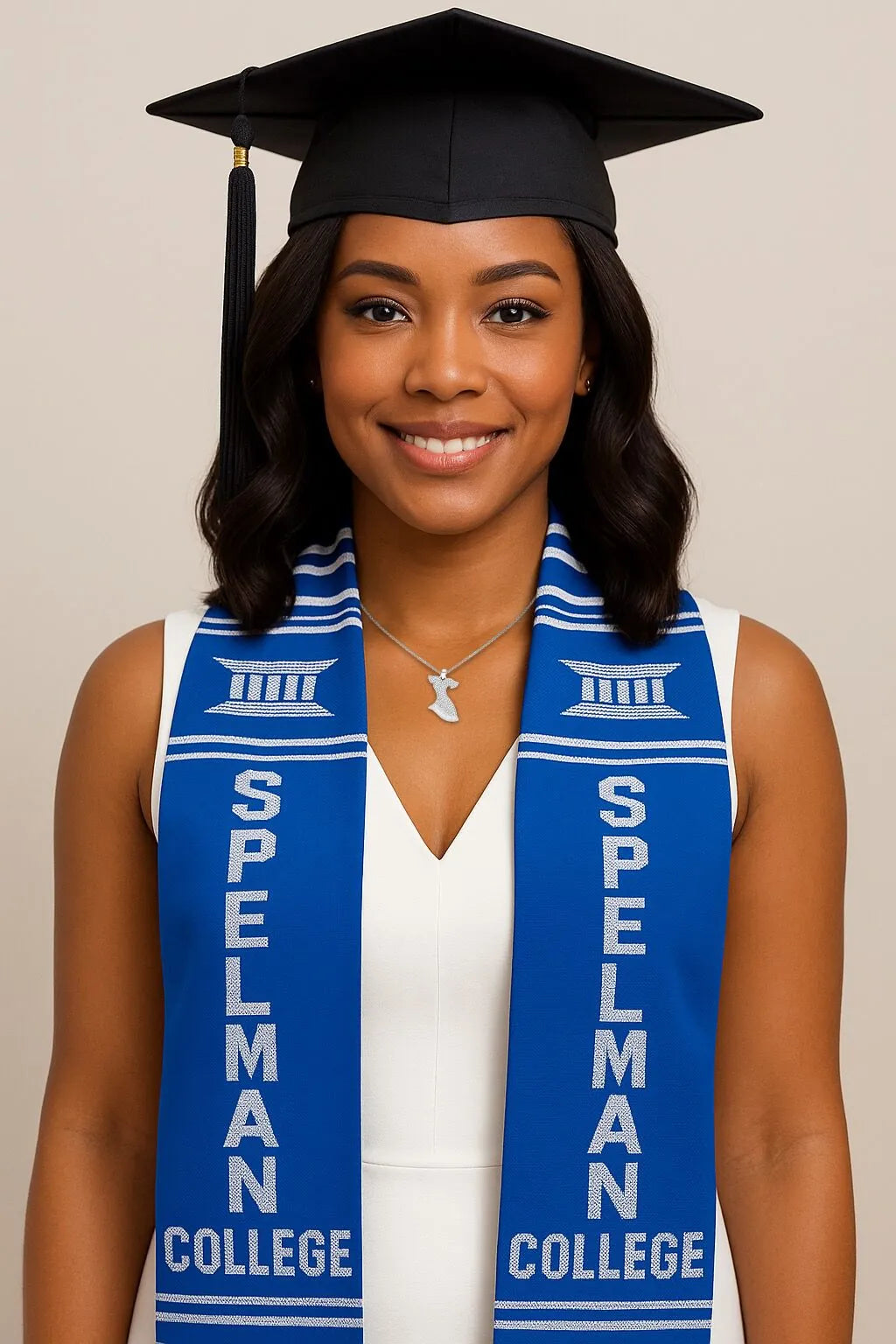 Sterling Silver White Dress Pendant (Chain Sold Separately)