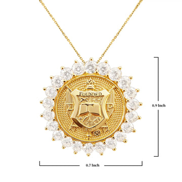 Sunburst SGRHO Shield Pendant Gold Vermeil (Chain Sold Separately)