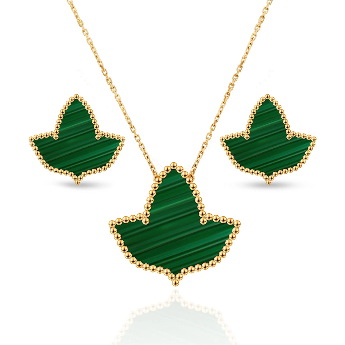 24k Gold Malachite Ivy Set | Alpha Kappa Alpha AKA | Gratia Pearl