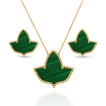 24k Gold Plated Malachite Ivy Set