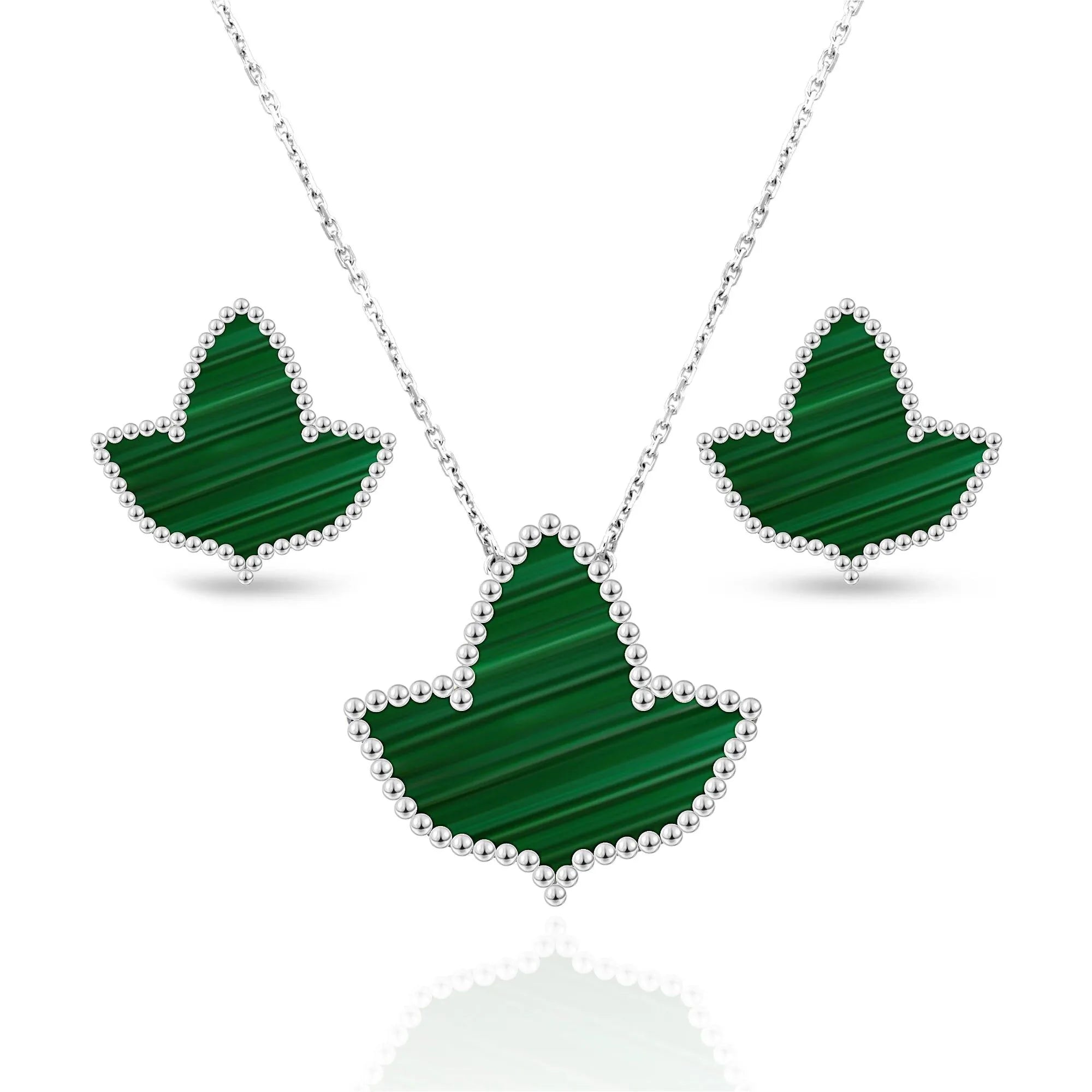 Sterling Silver Malachite Ivy Set