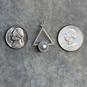 Triangle Pearl Earrings