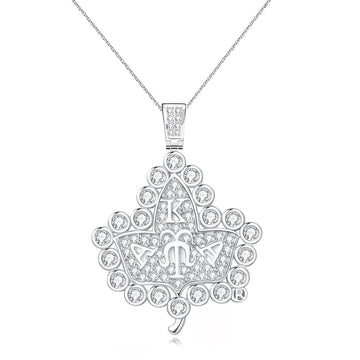 Kappa Alpha Theta Sterling Silver Lavaliere Pendant - Greek Letters, Rhodium Finish, 20" Chain