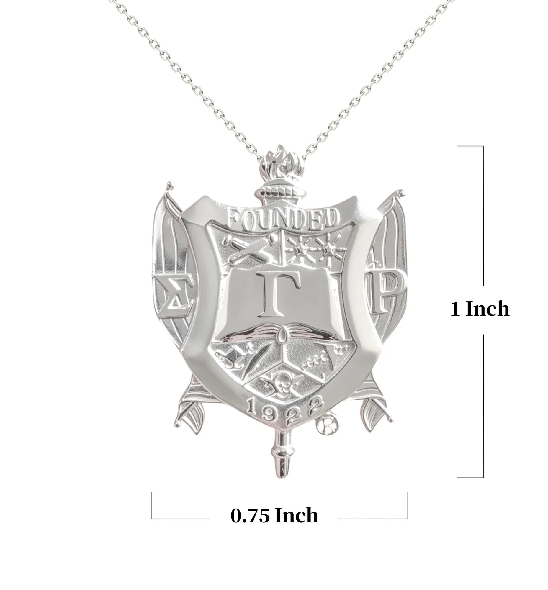 SGRho Shield Sterling Silver Pendant (Chain Sold Separately)