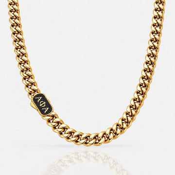 Alpha Phi Alpha Black Pavé Cuban Chain Necklace