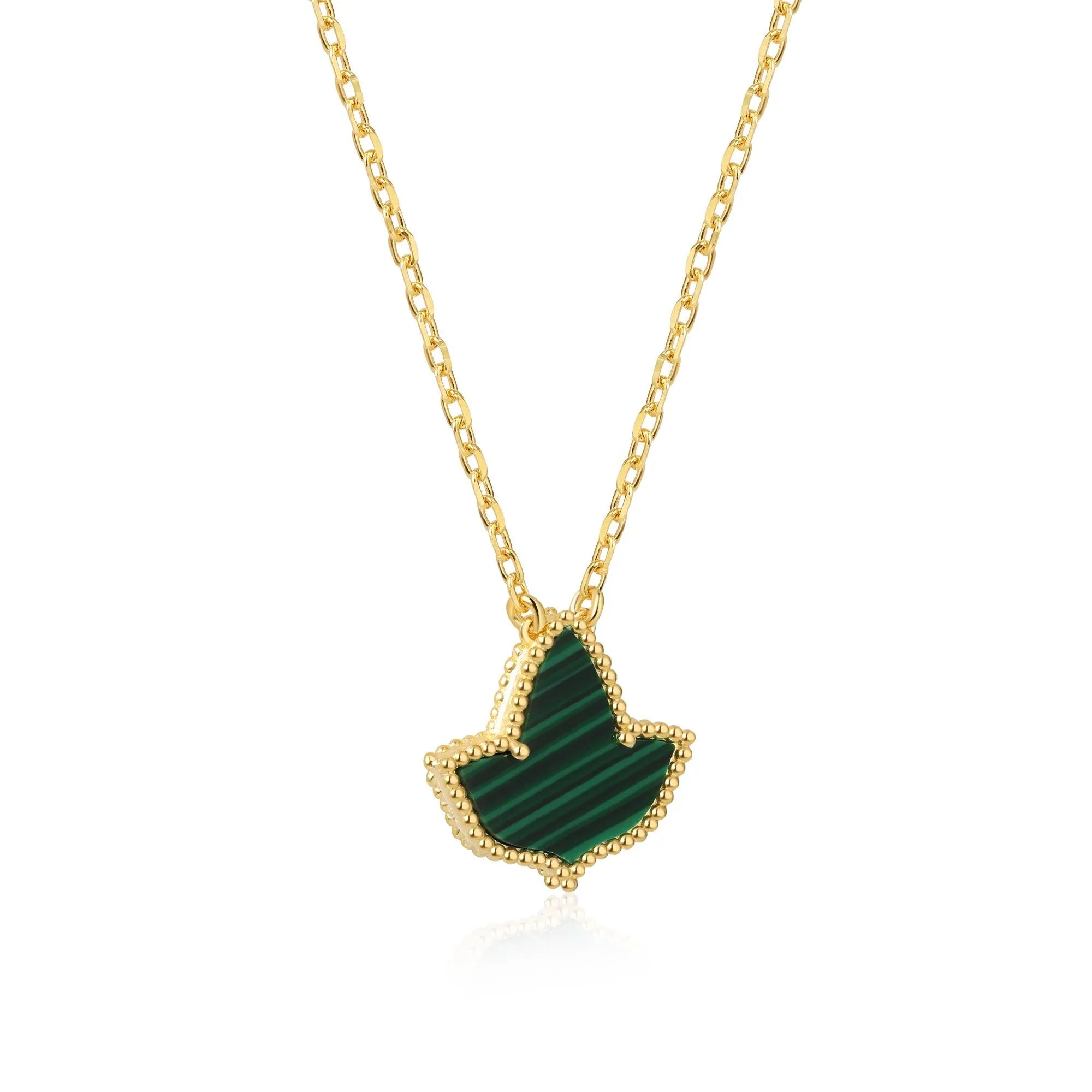 AKA Malachite Ivy Necklace 24K Gold Plated