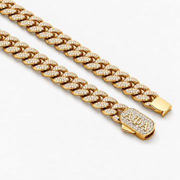 Alpha Phi Alpha Iced Out Gold Cuban Chain Necklace