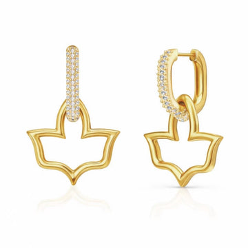 AKA Radiant Ivy Pavé Gold U Hoop Earrings