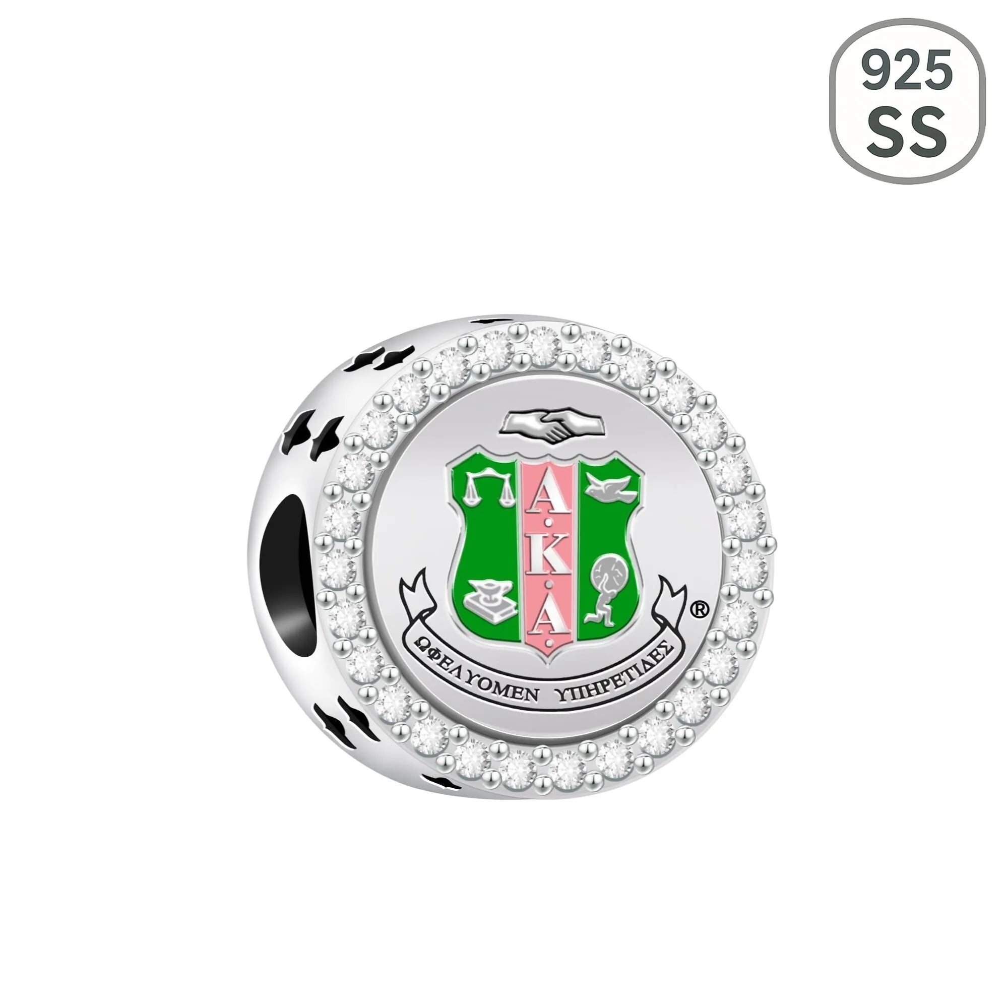 AKA Shield Sterling Silver Charm (Fits Pandora)