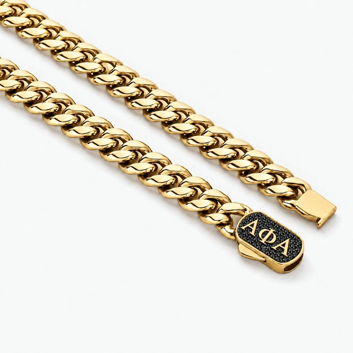 Alpha Phi Alpha Black Pavé Cuban Chain Necklace