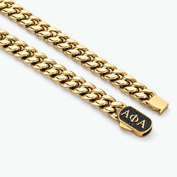 Alpha Phi Alpha Black Pavé Cuban Chain Necklace
