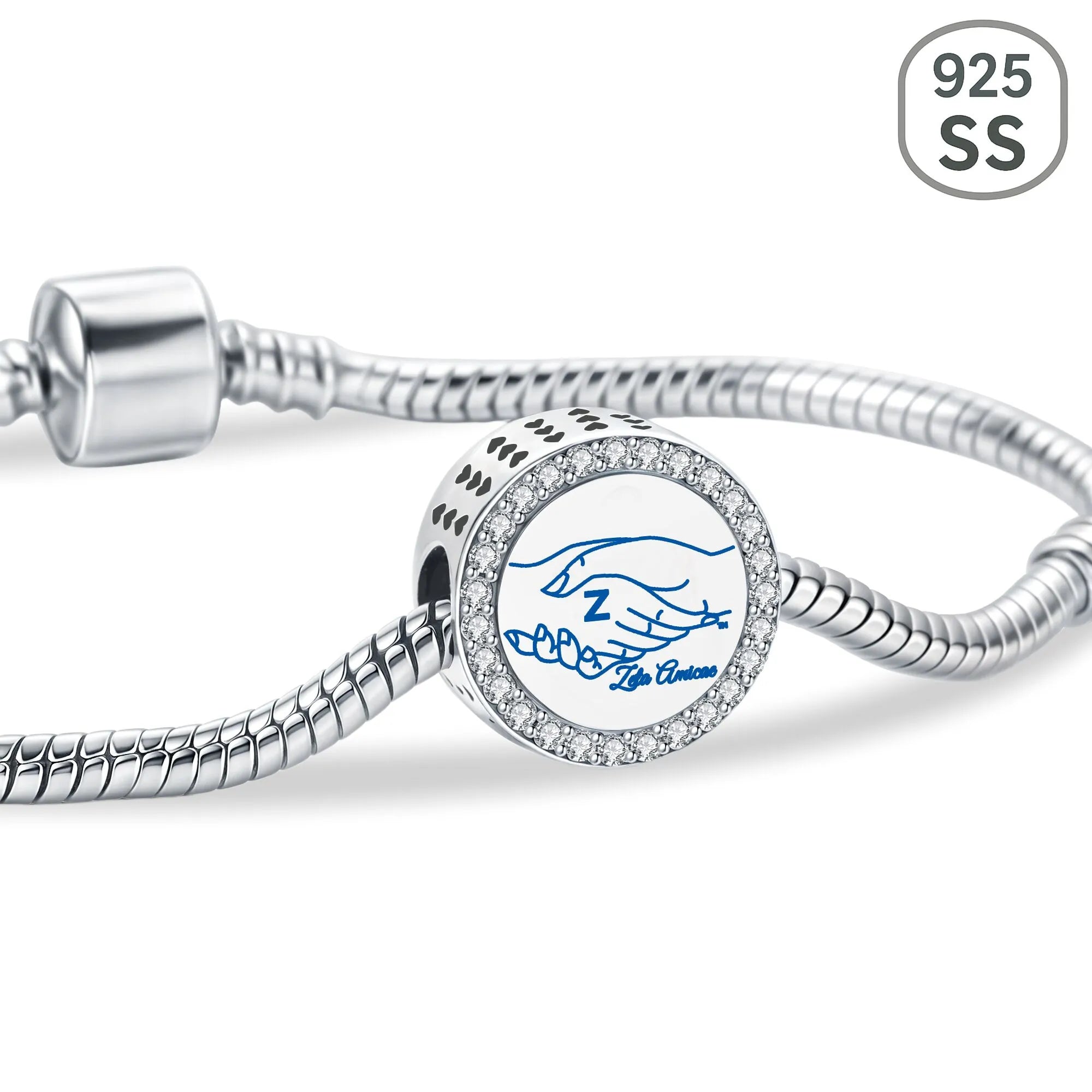 Amicae Shield Sterling Silver Charm (Fits Pandora)