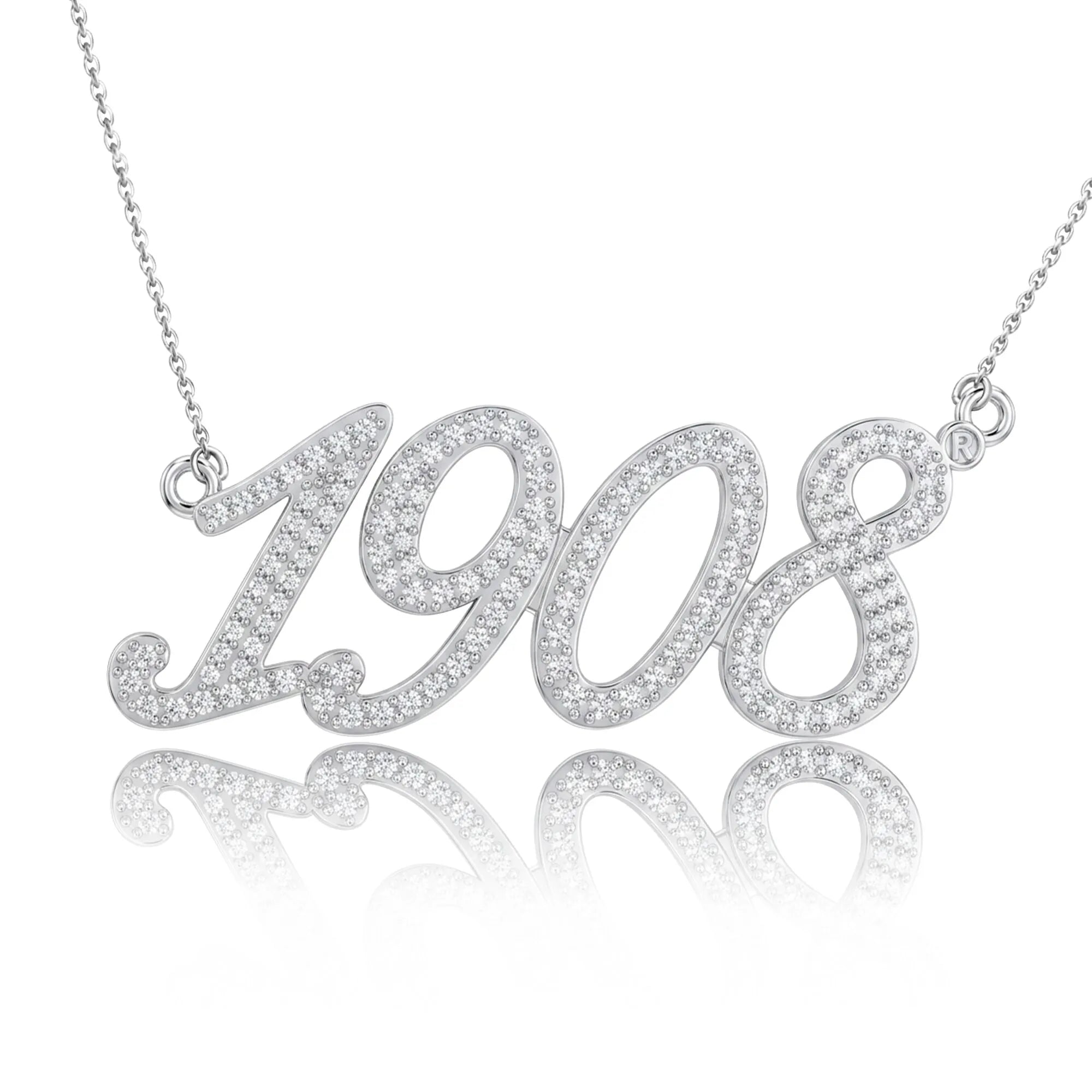 AKA Pavé 1908 Script Necklace