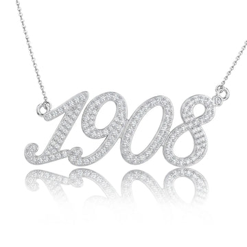 AKA Pavé 1908 Script Necklace