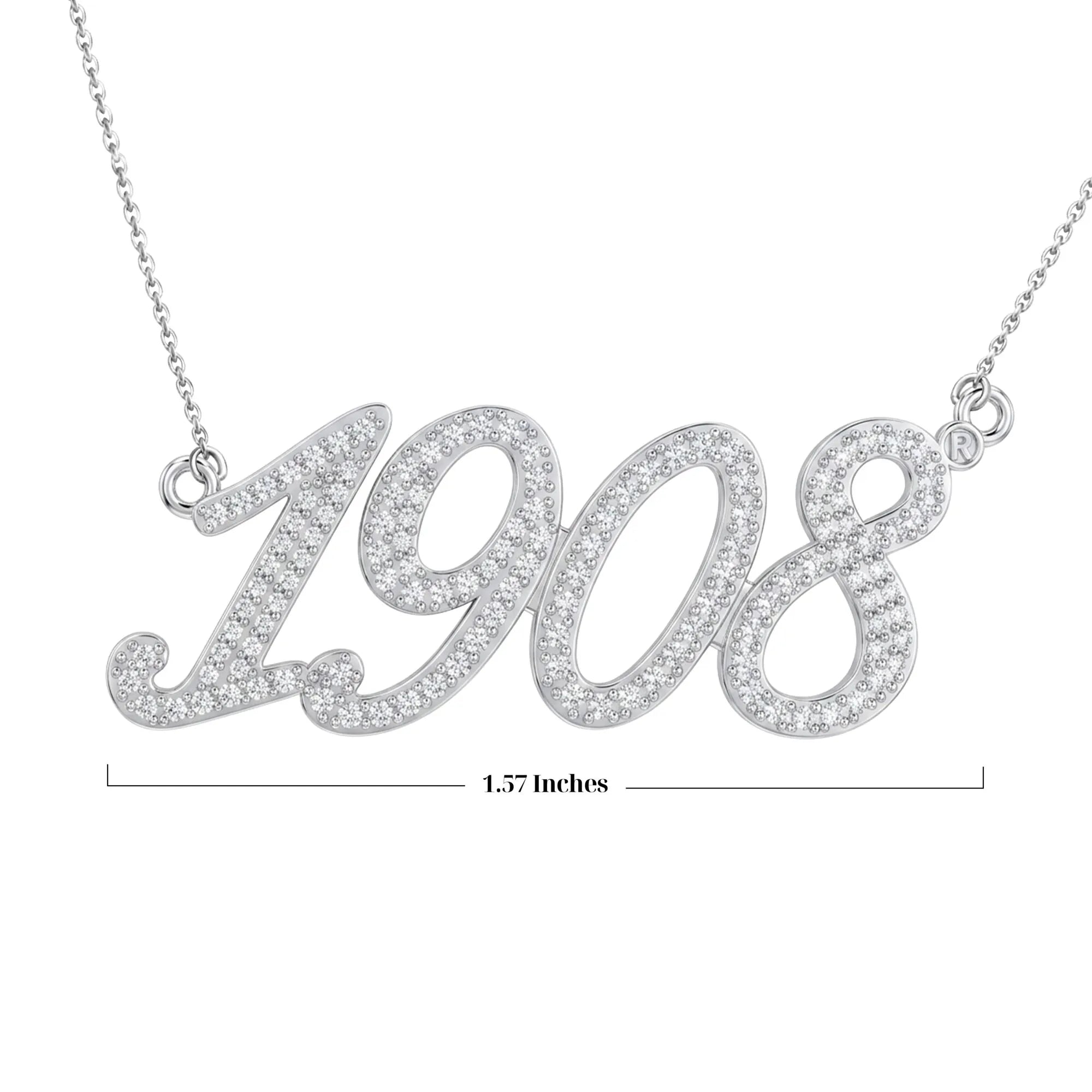 AKA Pavé 1908 Script Necklace