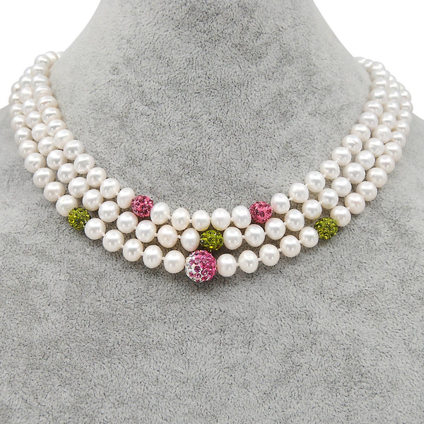 AKA 3 Strand Fireball Pearl Necklace - Gratia Pearl