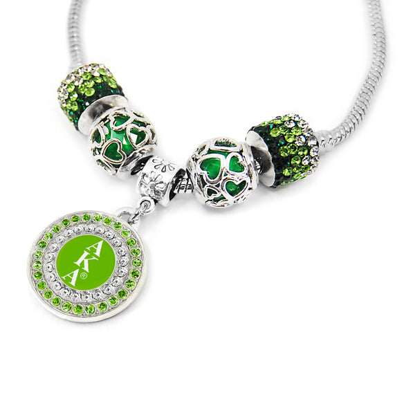 AKA Green Round Charm Bracelet - Gratia Pearl