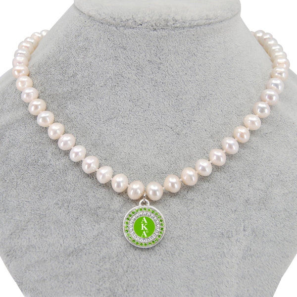 AKA Green Round Charm Pearl Necklace - Gratia Pearl