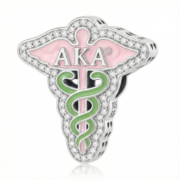 AKA Caduceus Sterling Silver Charm (Fits Pandora)