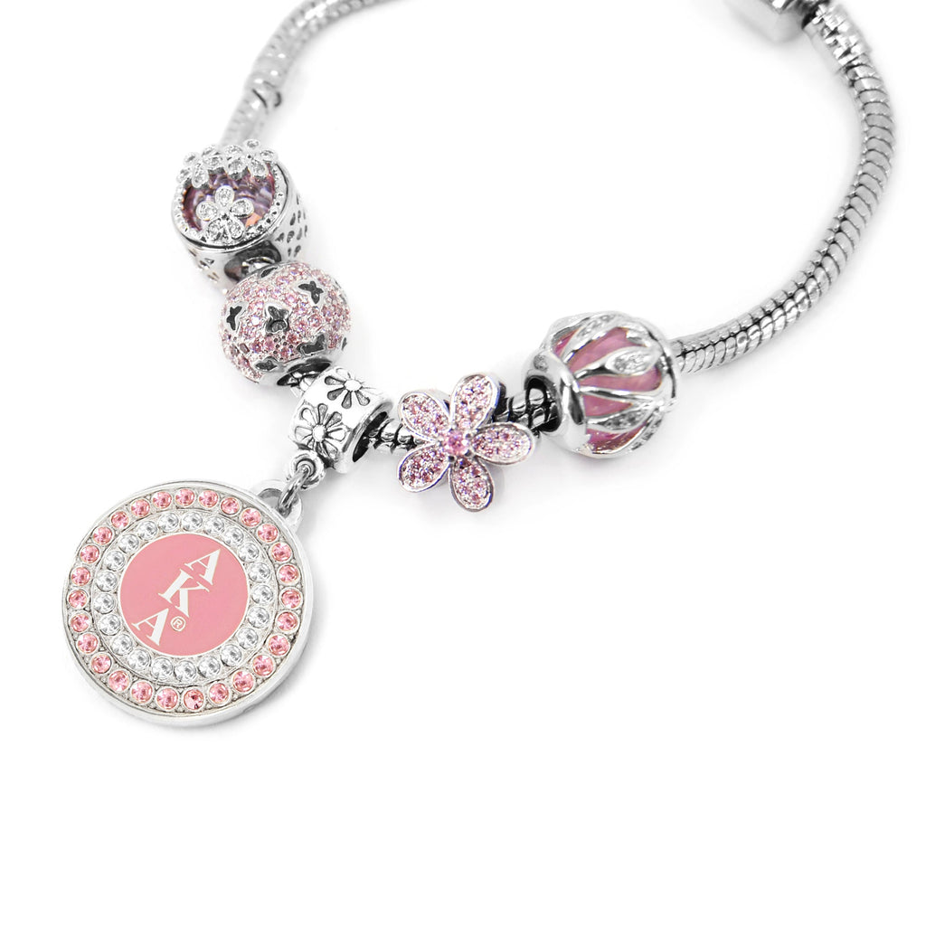 AKA Pink Round Charm Bracelet - Gratia Pearl