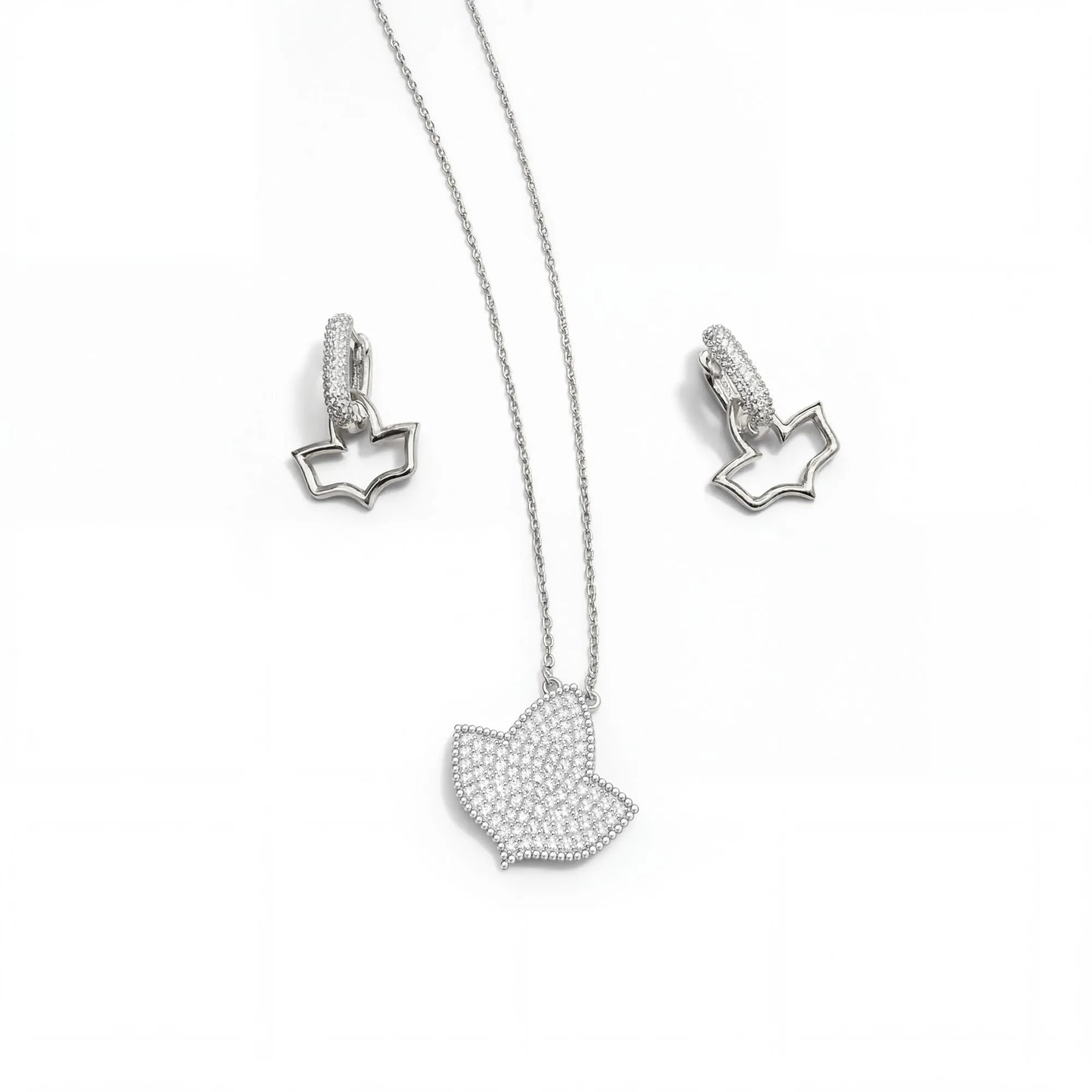 AKA Radiant Ivy Pavé Silver Necklace