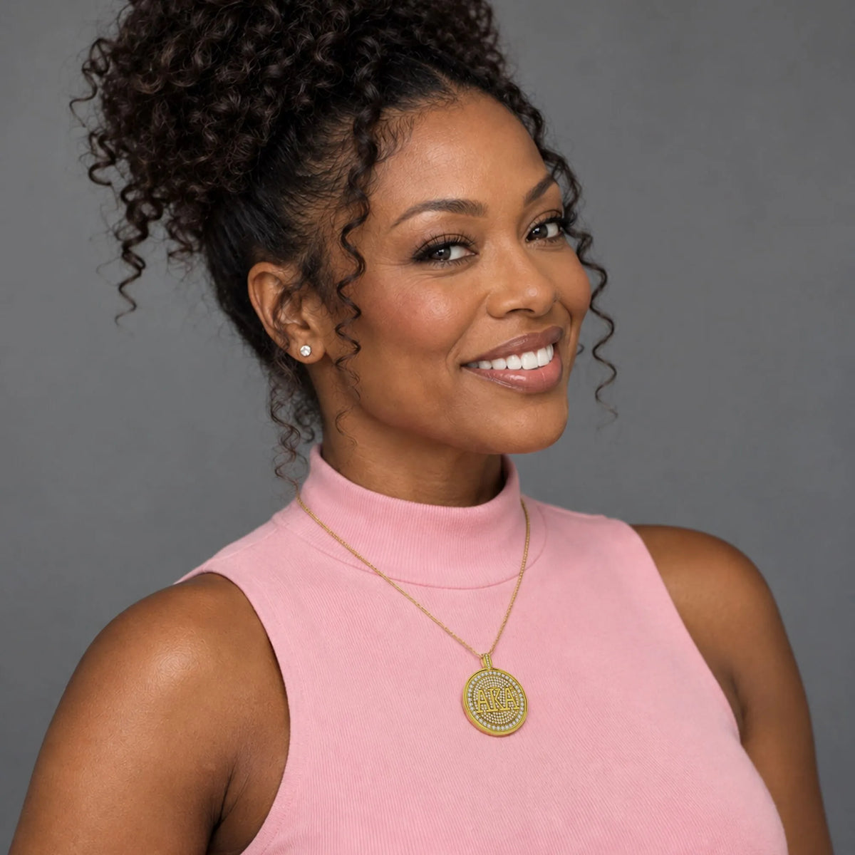 AKA Signature Medallion Gold Pendant (Chain Sold Separately)