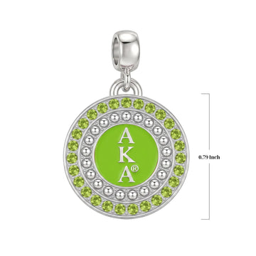 AKA Green Round Charm