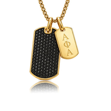 Alpha Phi Alpha Black Pavé Dogtag