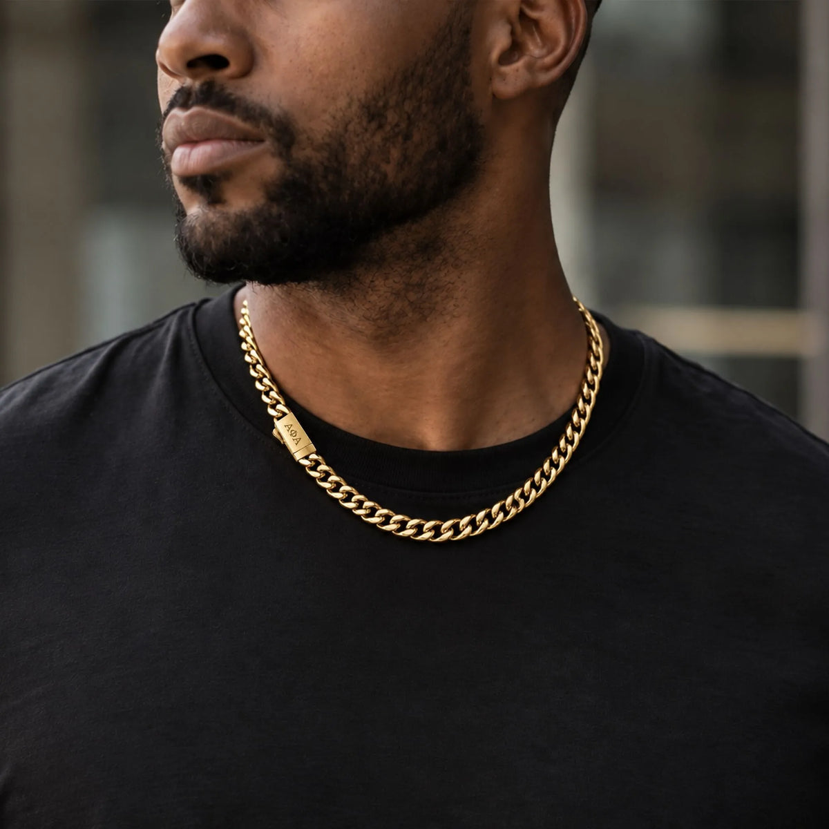 Alpha Phi Alpha Gold Cuban Chain Necklace