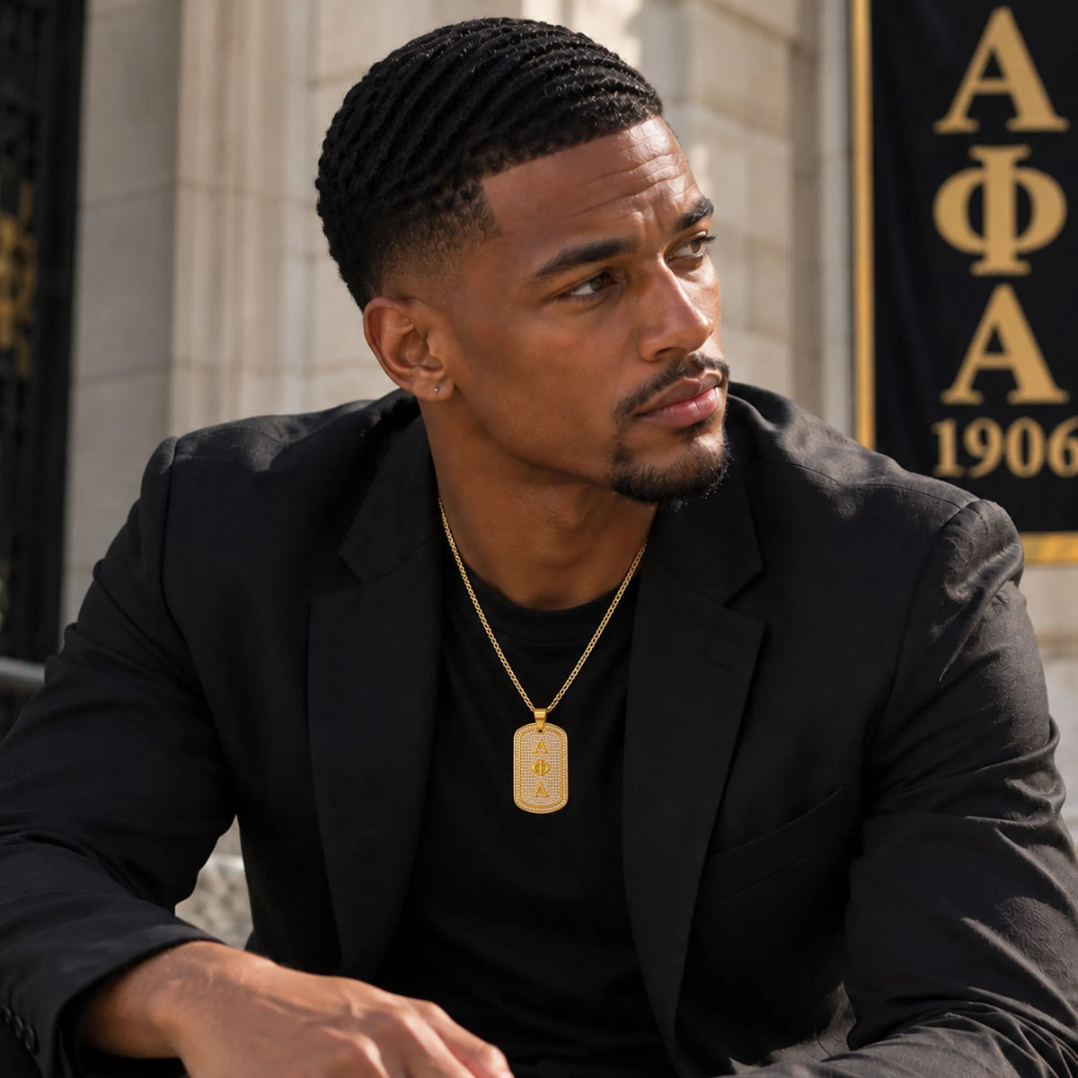 Alpha Phi Alpha Gold Dogtag