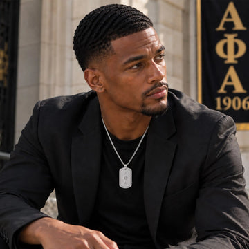 Alpha Phi Alpha Silver Dogtag with Chain