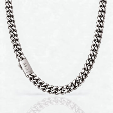 Alpha Phi Alpha Silver Cuban Chain Necklace