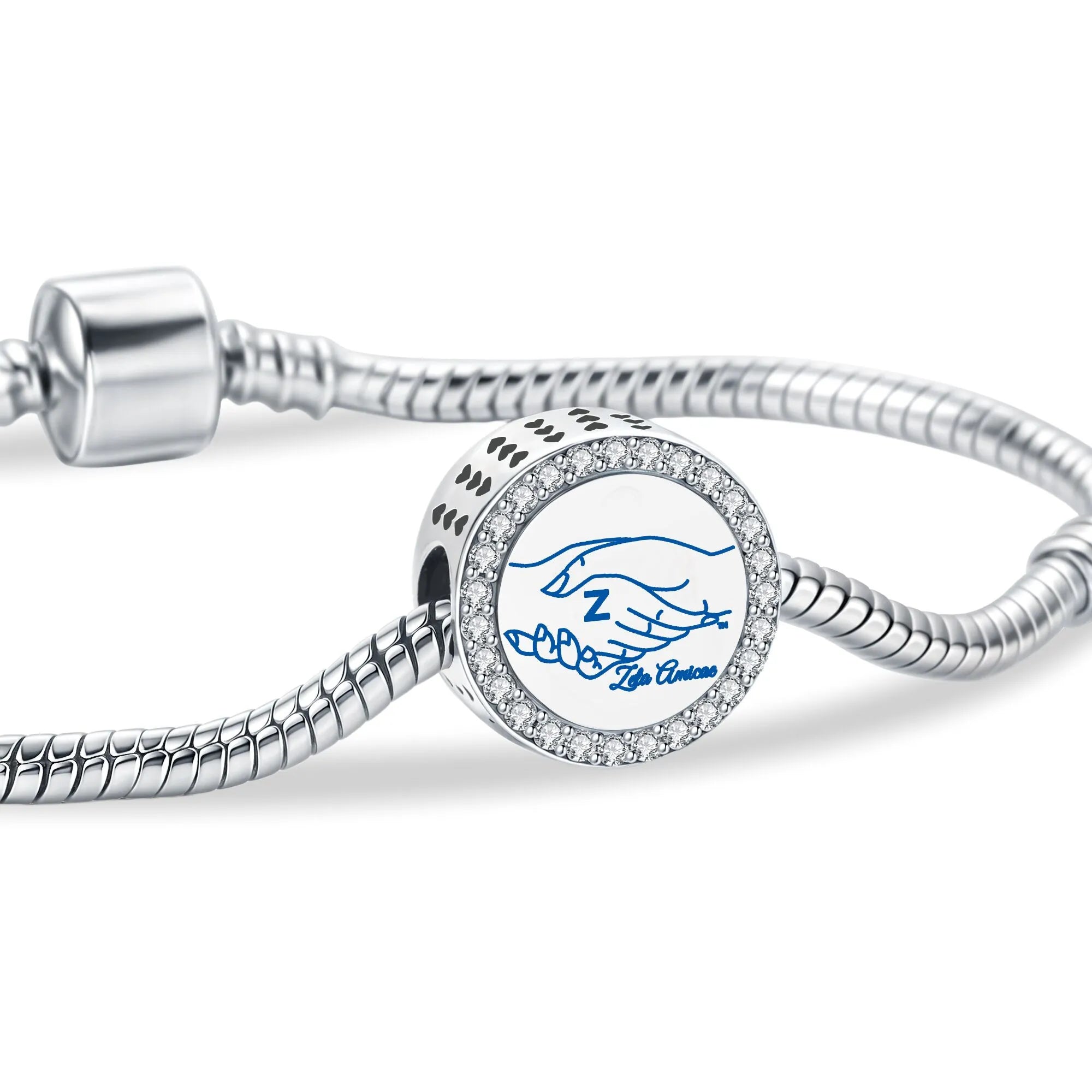 Amicae Shield Sterling Silver Charm (Fits Pandora)