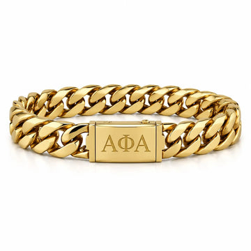 Alpha Phi Alpha Gold Cuban Link Bracelet