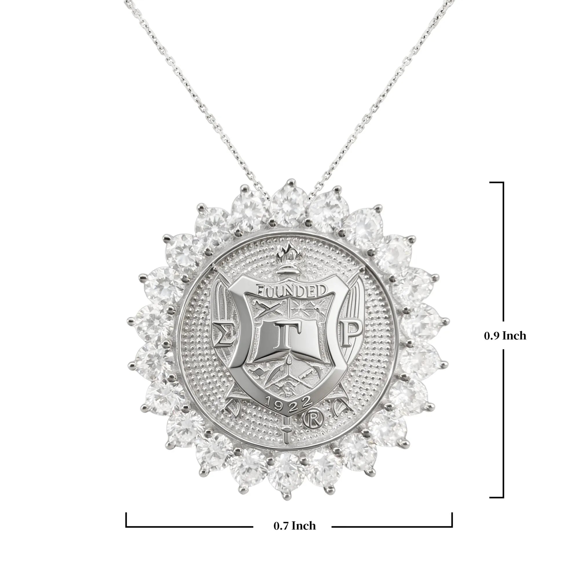 Sunburst SGRHO Shield Pendant Sterling Silver (Chain Sold Separately)