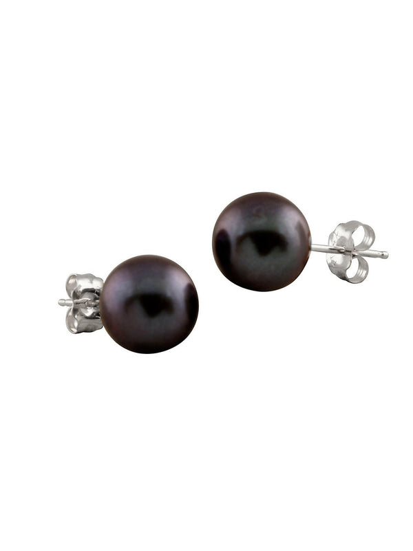 Black Freshwater Pearl Studs - Gratia Pearl