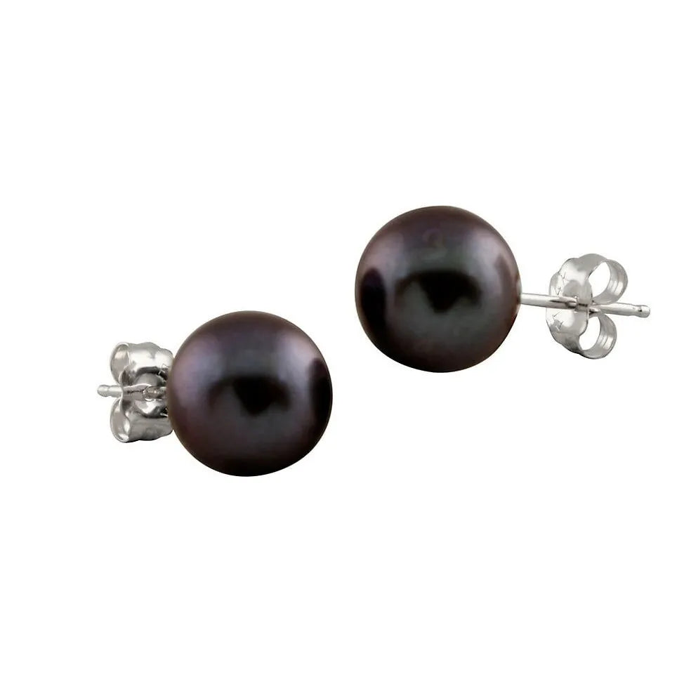 Black Freshwater Pearl Studs - Gratia Pearl