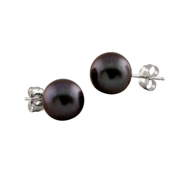 Black Freshwater Pearl Studs - Gratia Pearl