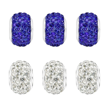 Blue and Silver Fireball Spacer Set of 6
