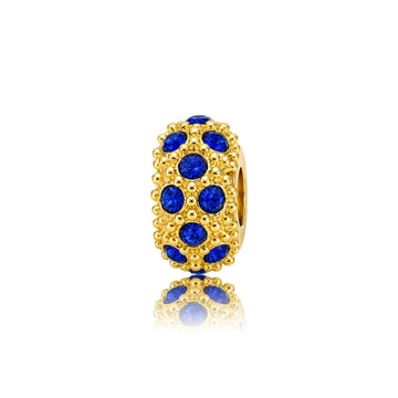 Blue Gold Polka Dot