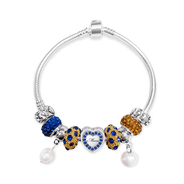 SGRHO Mom Pearl Charm Bracelet